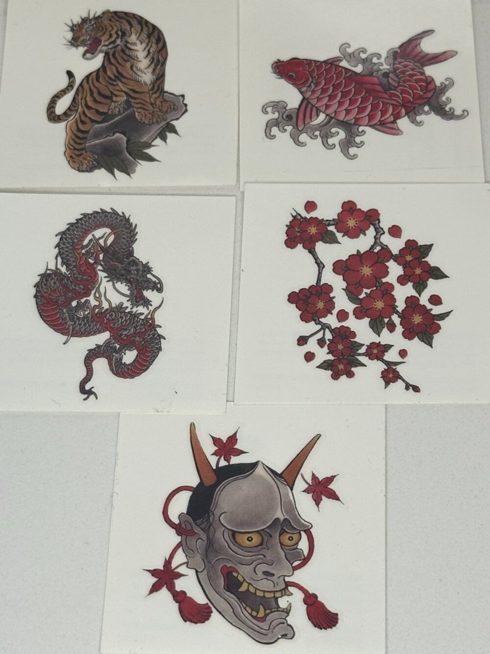 Horifuji Japanese Irezumi Temporary Tattoo Stickers Set of 5